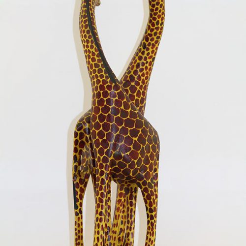 Pair Spiral Wooden Giraffe Small