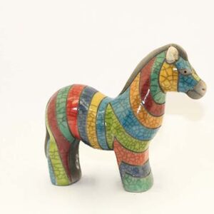 Raku Ceramic Zebra Colour Large